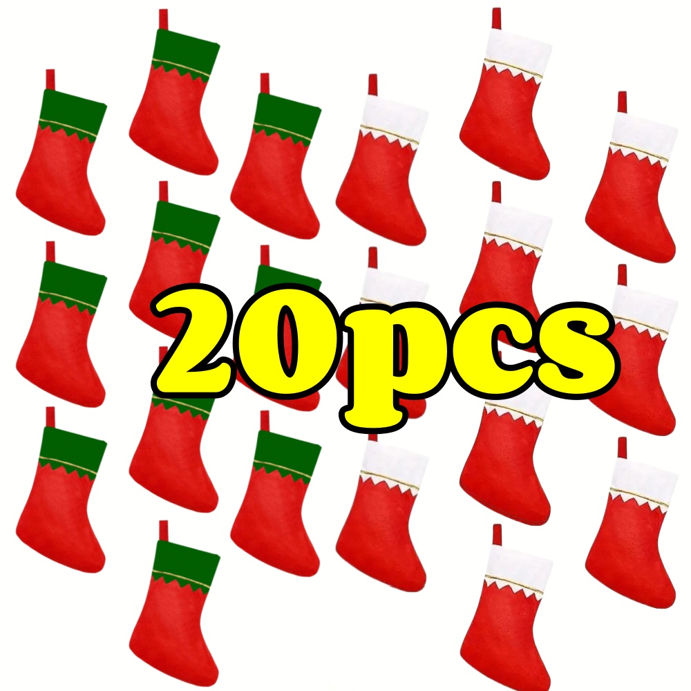 12pcs Red Felt Christmas Stock - đánh giá và giá Christmas Stocking Hanging
