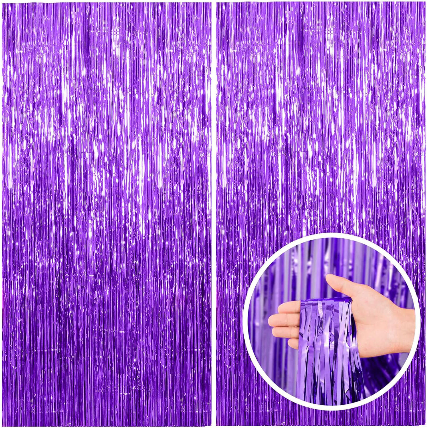 2 Pcs Purple Backdrop Tinsel S - đánh giá và giá Tinsel Garland Decoration