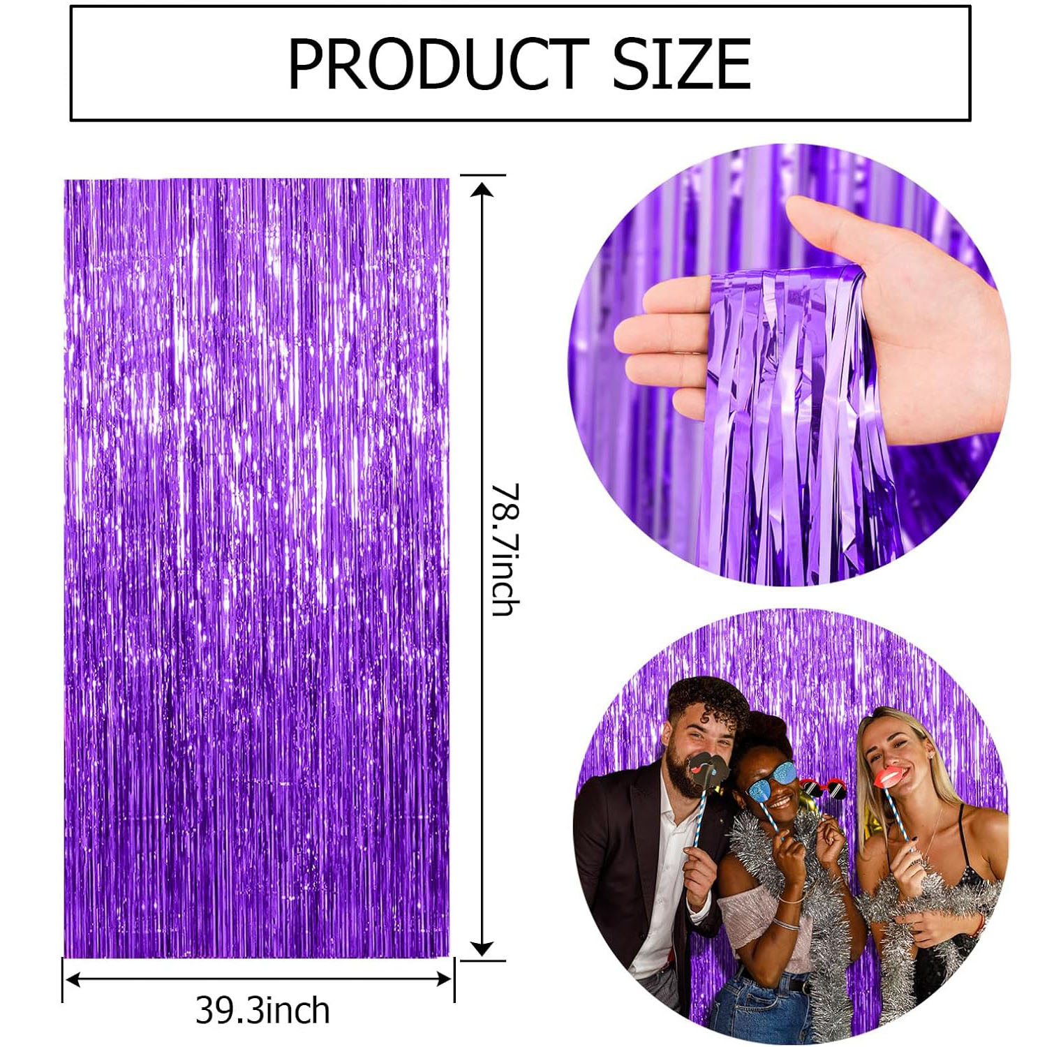 2 Pcs Purple Backdrop Tinsel S - đánh giá và giá Tinsel Garland Decoration