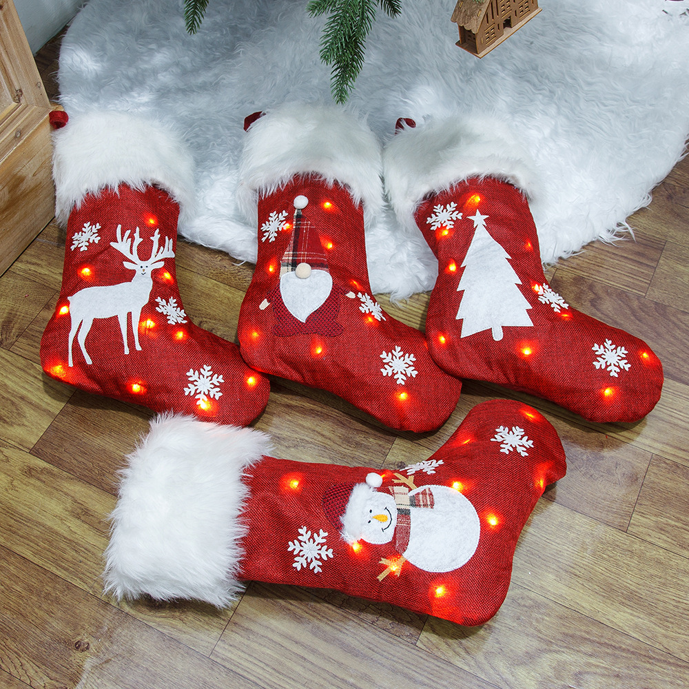 Vớ Giáng Sinh Có Đèn Led Dạ Qu - đánh giá và giá Christmas Stocking Hanging
