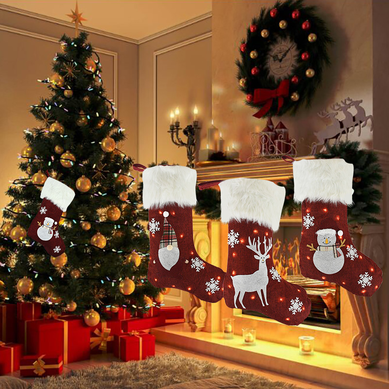 Vớ Giáng Sinh Có Đèn Led Dạ Qu - đánh giá và giá Christmas Stocking Hanging