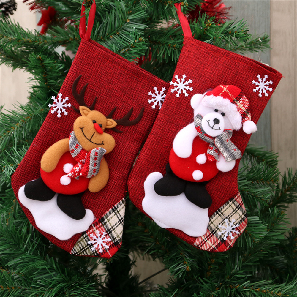 Linen Christmas Stockings Gift - đánh giá và giá Christmas Stocking Hanging