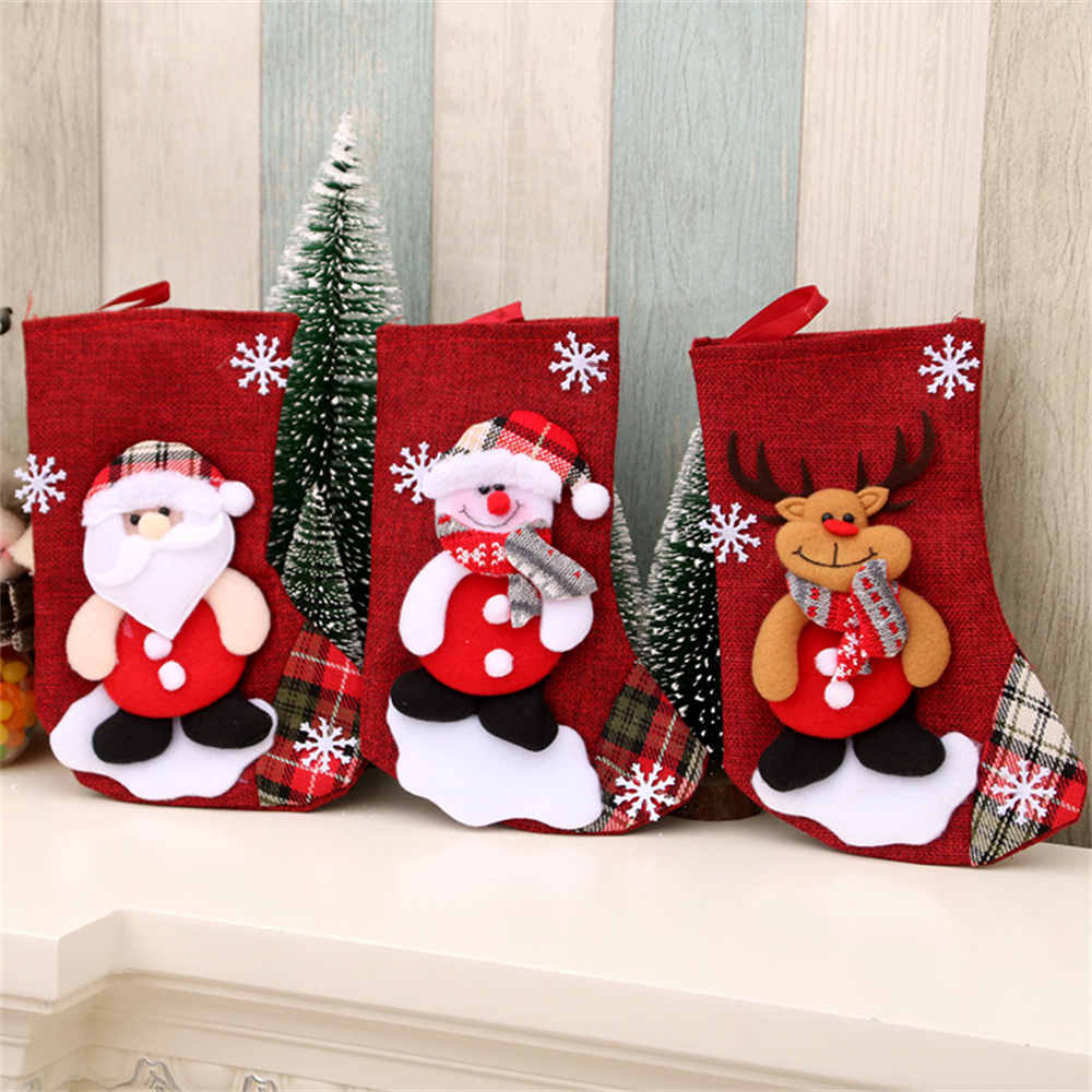 Linen Christmas Stockings Gift - đánh giá và giá Christmas Stocking Hanging