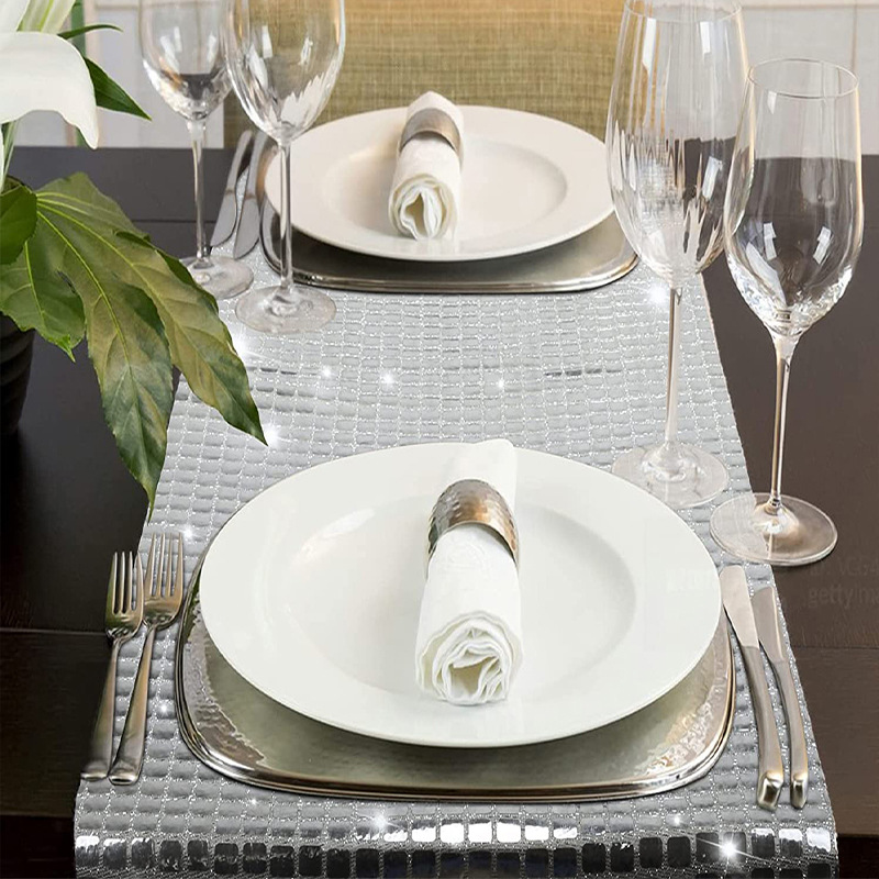 Shiny Mirror Gold/Silver Foil  - đánh giá và giá Christmas Table Runner