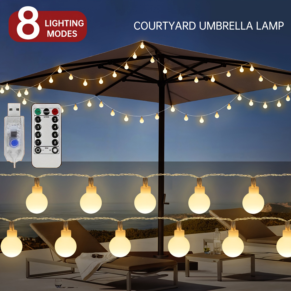 USB LED Ball String Lights 6M  - đánh giá và giá Led Fairy String Lights