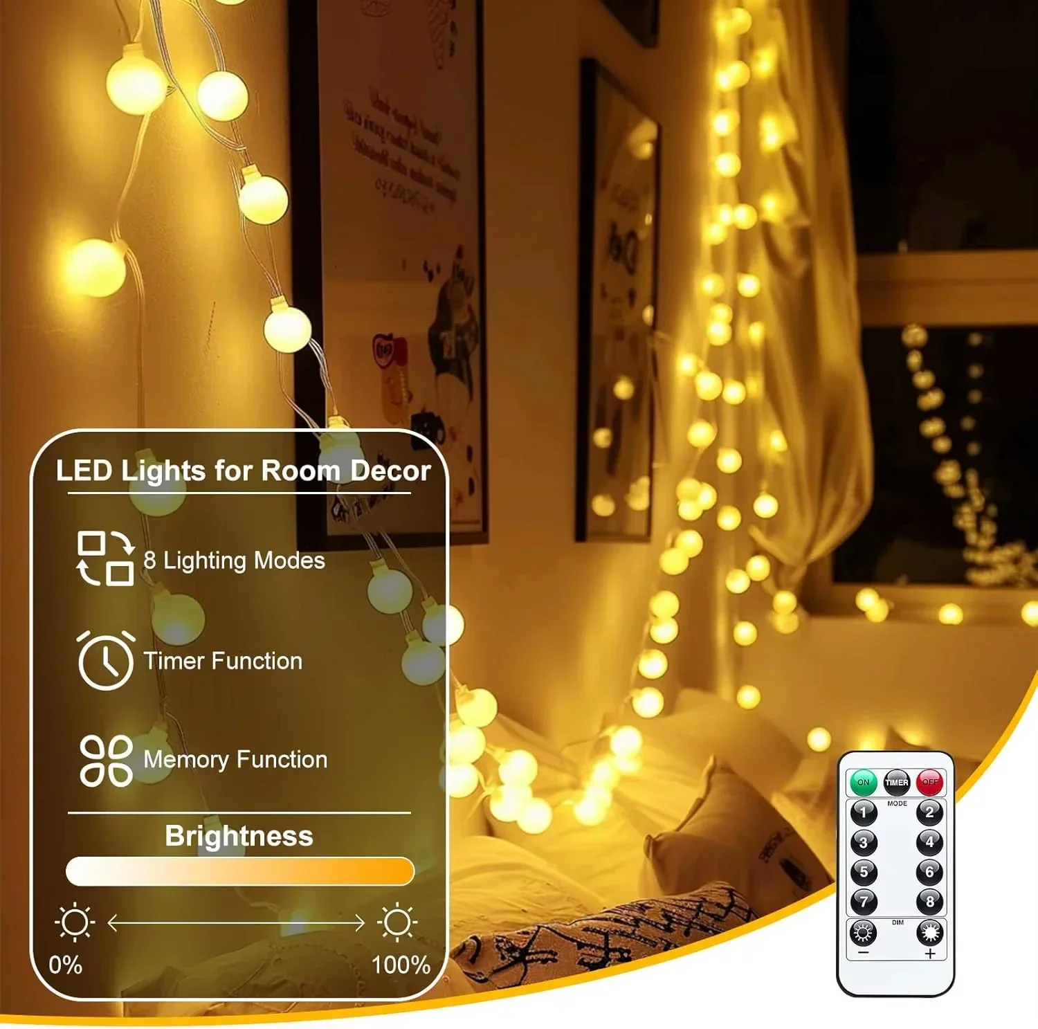 USB LED Ball String Lights 6M  - đánh giá và giá Led Fairy String Lights