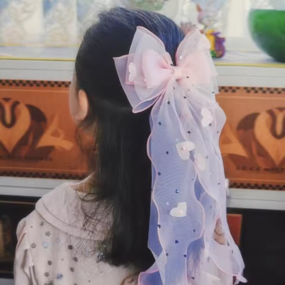 Korean Fairy Mesh Bow Hair Cli - đánh giá và giá Ribbon Bow Gift