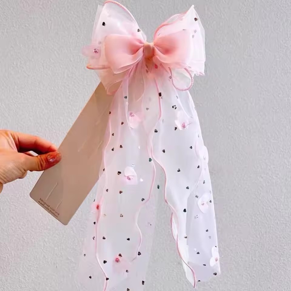 Korean Fairy Mesh Bow Hair Cli - đánh giá và giá Ribbon Bow Gift