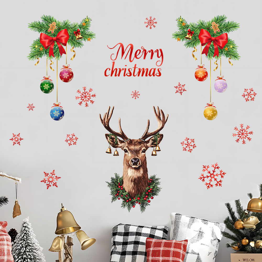 Christmas Snowflake Deer Head  - đánh giá và giá Snowflake Window Decal