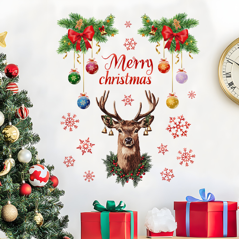 Christmas Snowflake Deer Head  - đánh giá và giá Snowflake Window Decal
