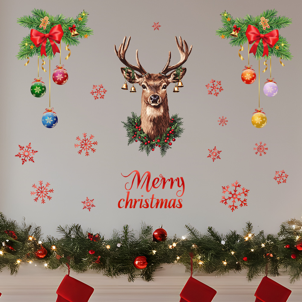 Christmas Snowflake Deer Head  - đánh giá và giá Snowflake Window Decal