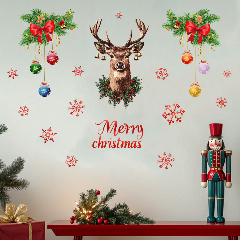 Christmas Snowflake Deer Head  - đánh giá và giá Snowflake Window Decal