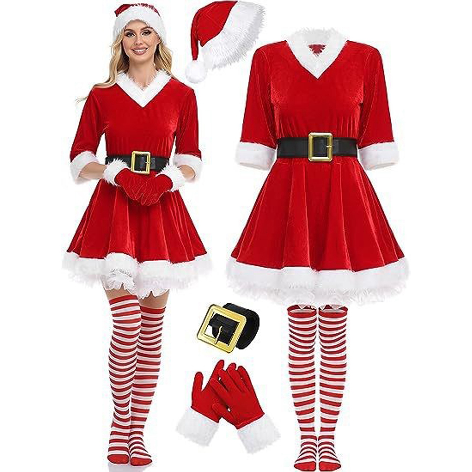 Christmas Dress for Adults Red - đánh giá và giá Elf Costume Christmas