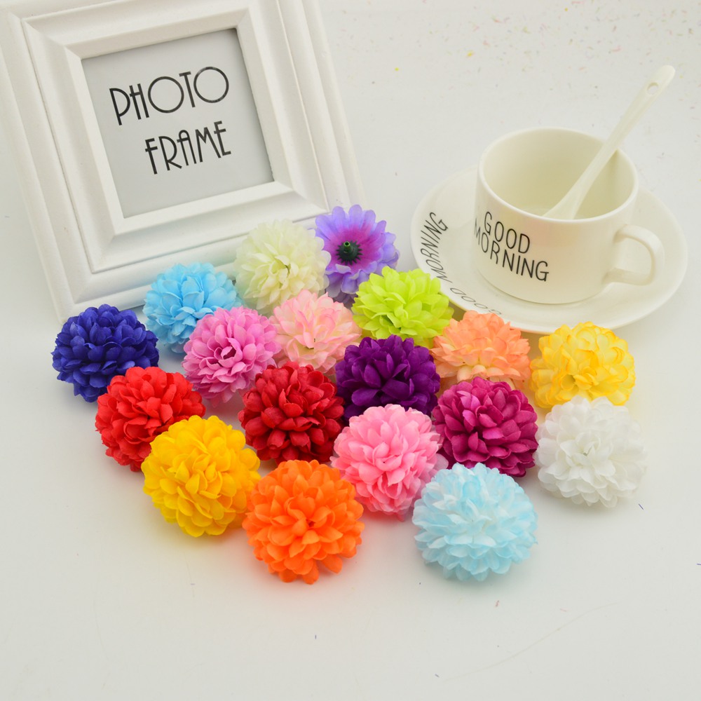 200PCS 5CM Silk Chrysanthemum  - đánh giá và giá Christmas Wreath Fake