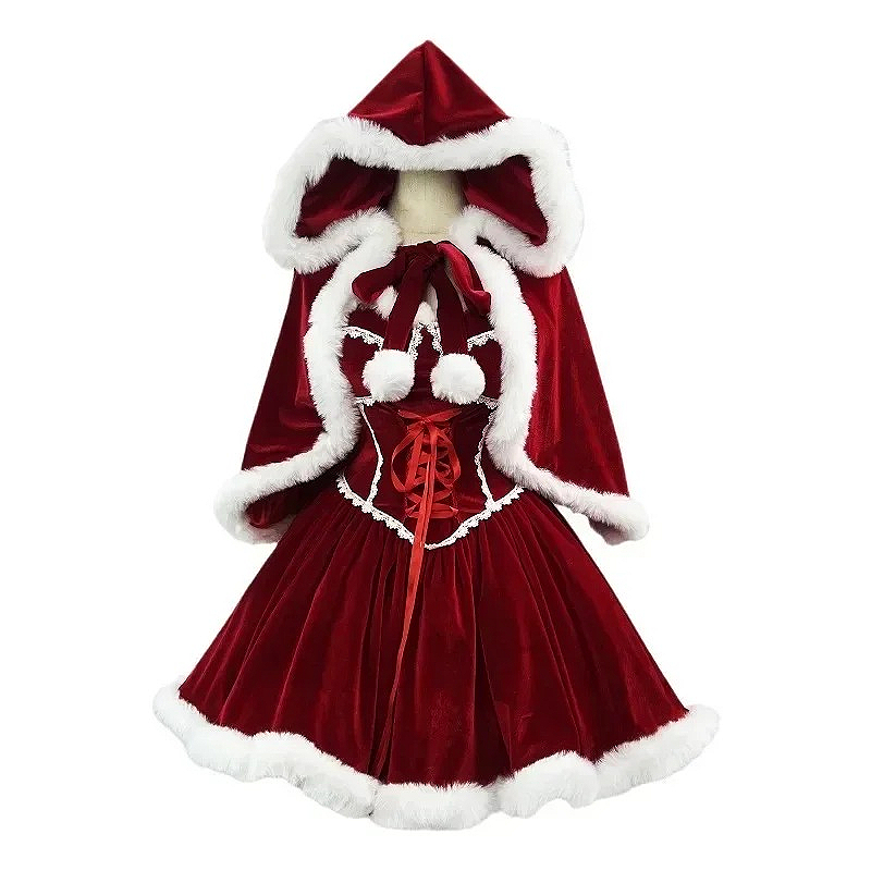 New Year Red Dress Cloak Cospl - đánh giá và giá Elf Costume Christmas