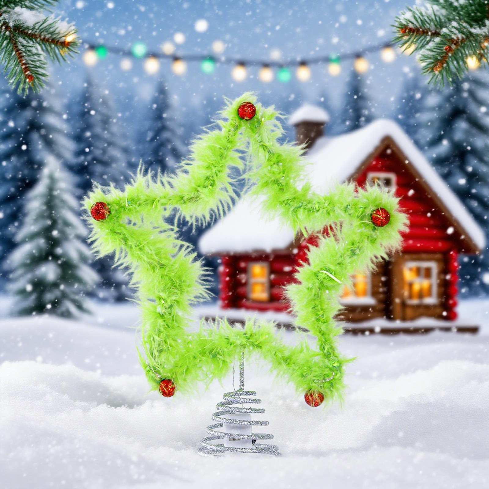 Christmas Fuzzy Grinch Star Tr - đánh giá và giá Star Tree Topper