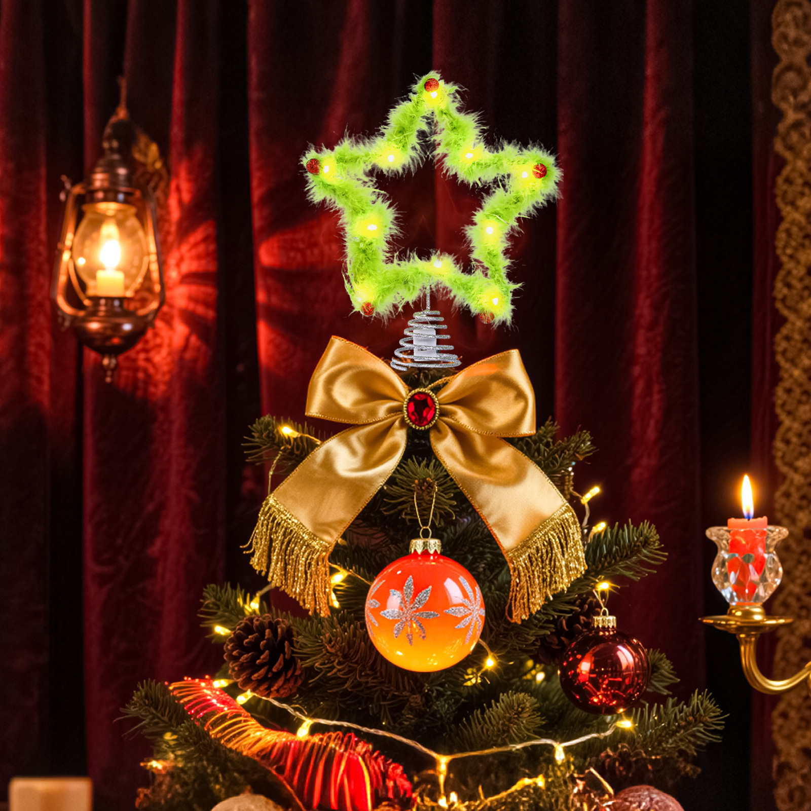 Christmas Fuzzy Grinch Star Tr - đánh giá và giá Star Tree Topper