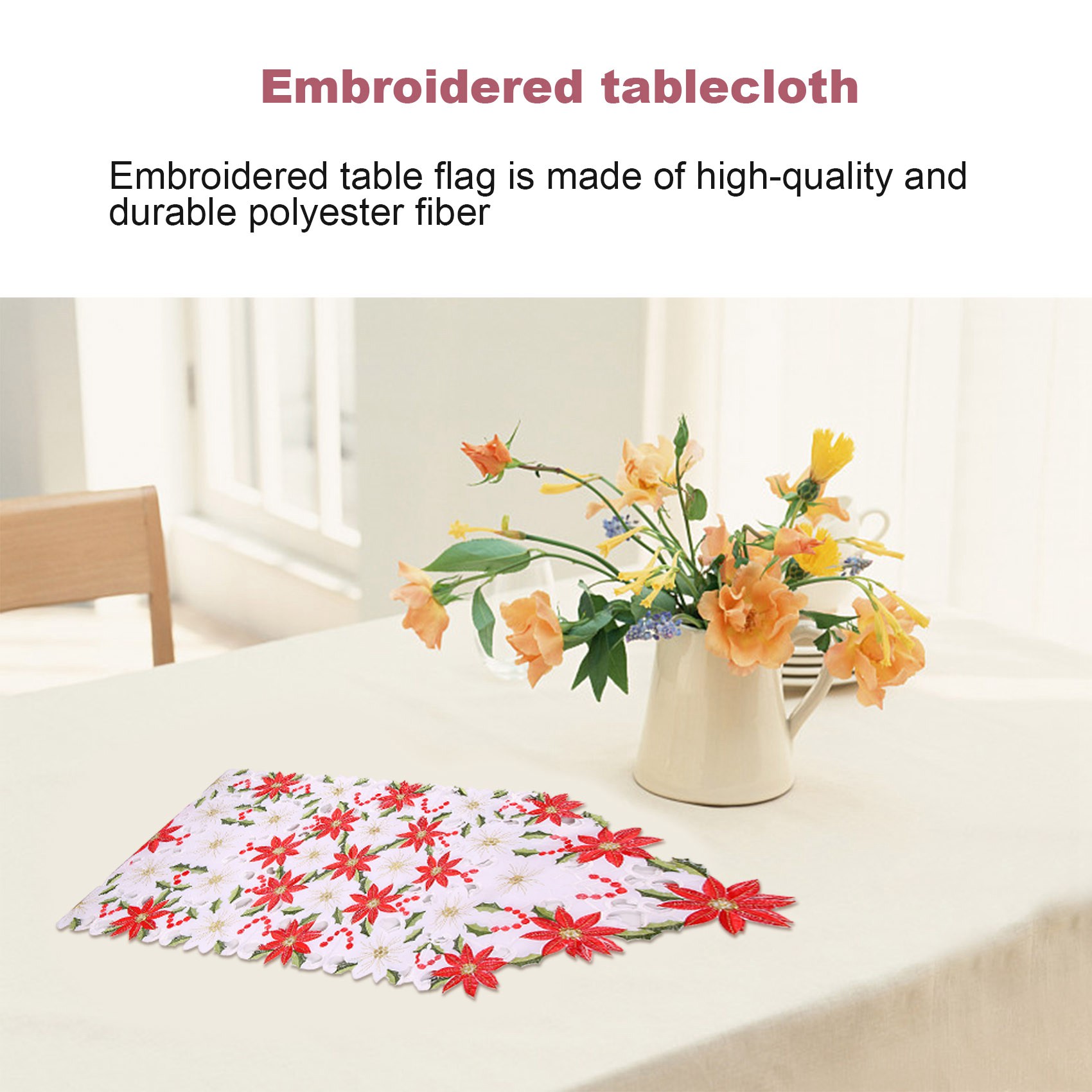 Christmas Embroidered Table Ru - đánh giá và giá Christmas Table Runner