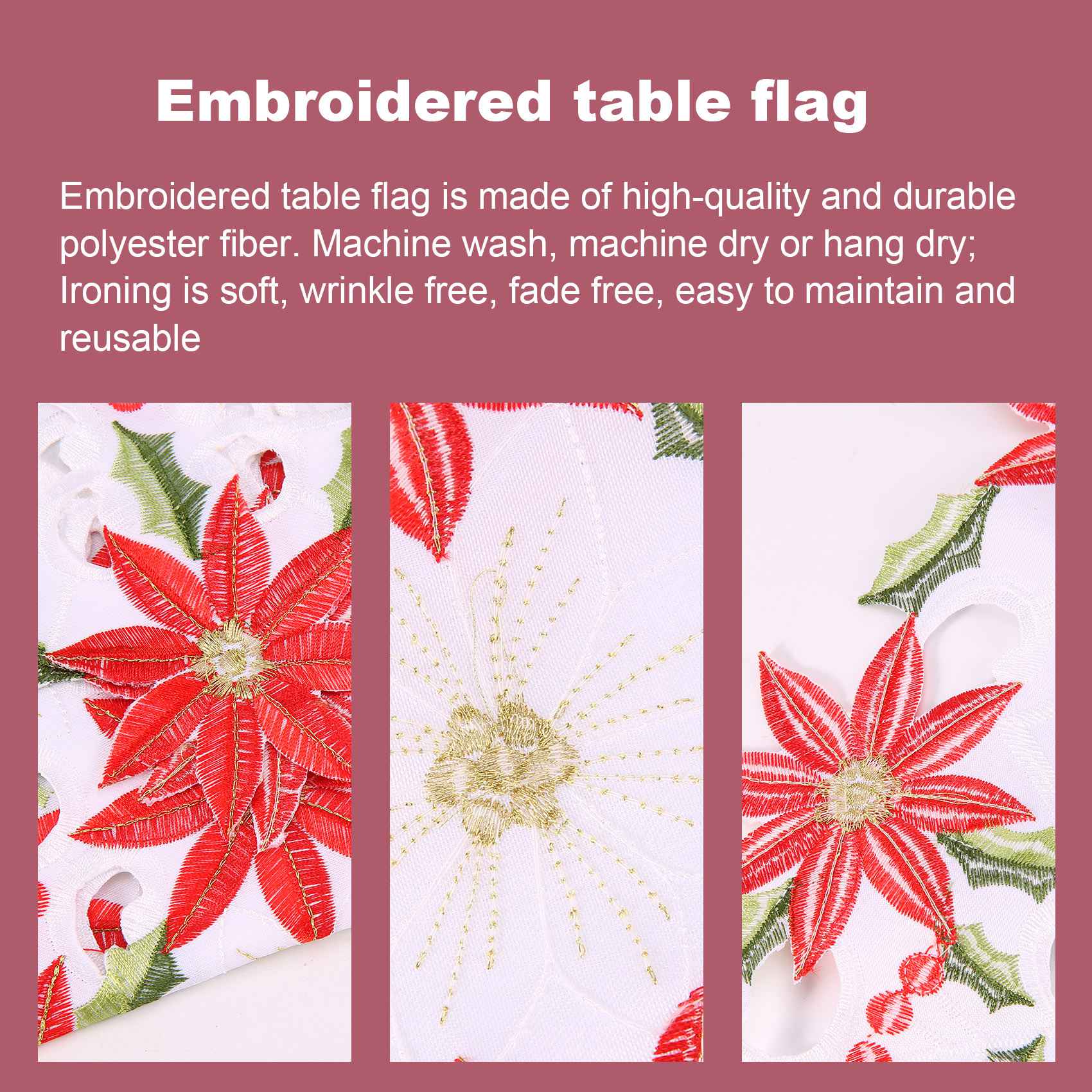 Christmas Embroidered Table Ru - đánh giá và giá Christmas Table Runner