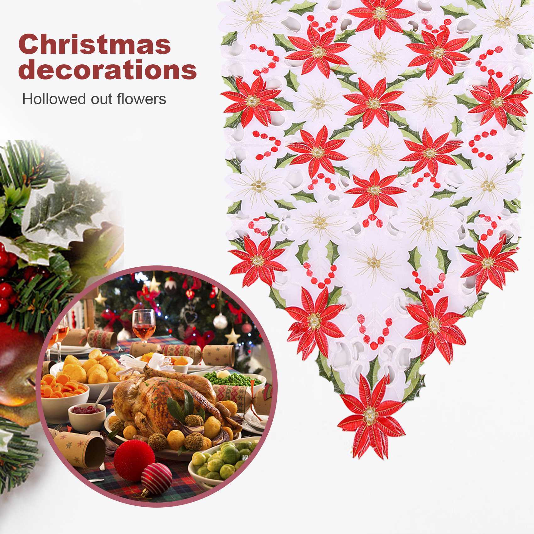Christmas Embroidered Table Ru - đánh giá và giá Christmas Table Runner