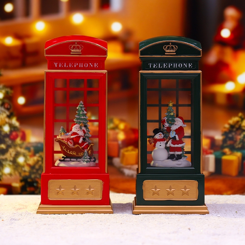 Christmas Phone Booth Night Li - đánh giá và giá Snow Globe Musical