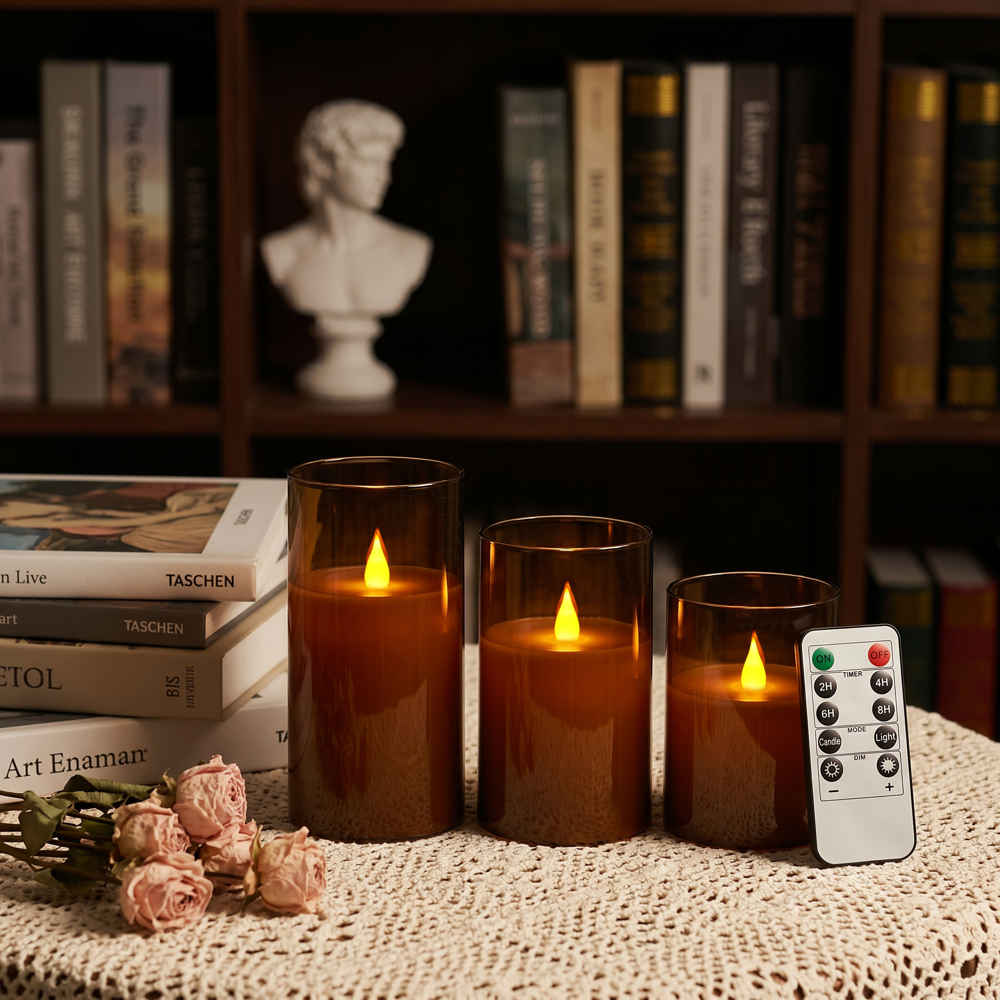 3-Piece LED Flame-Free Candle  - đánh giá và giá Holiday Candle Set