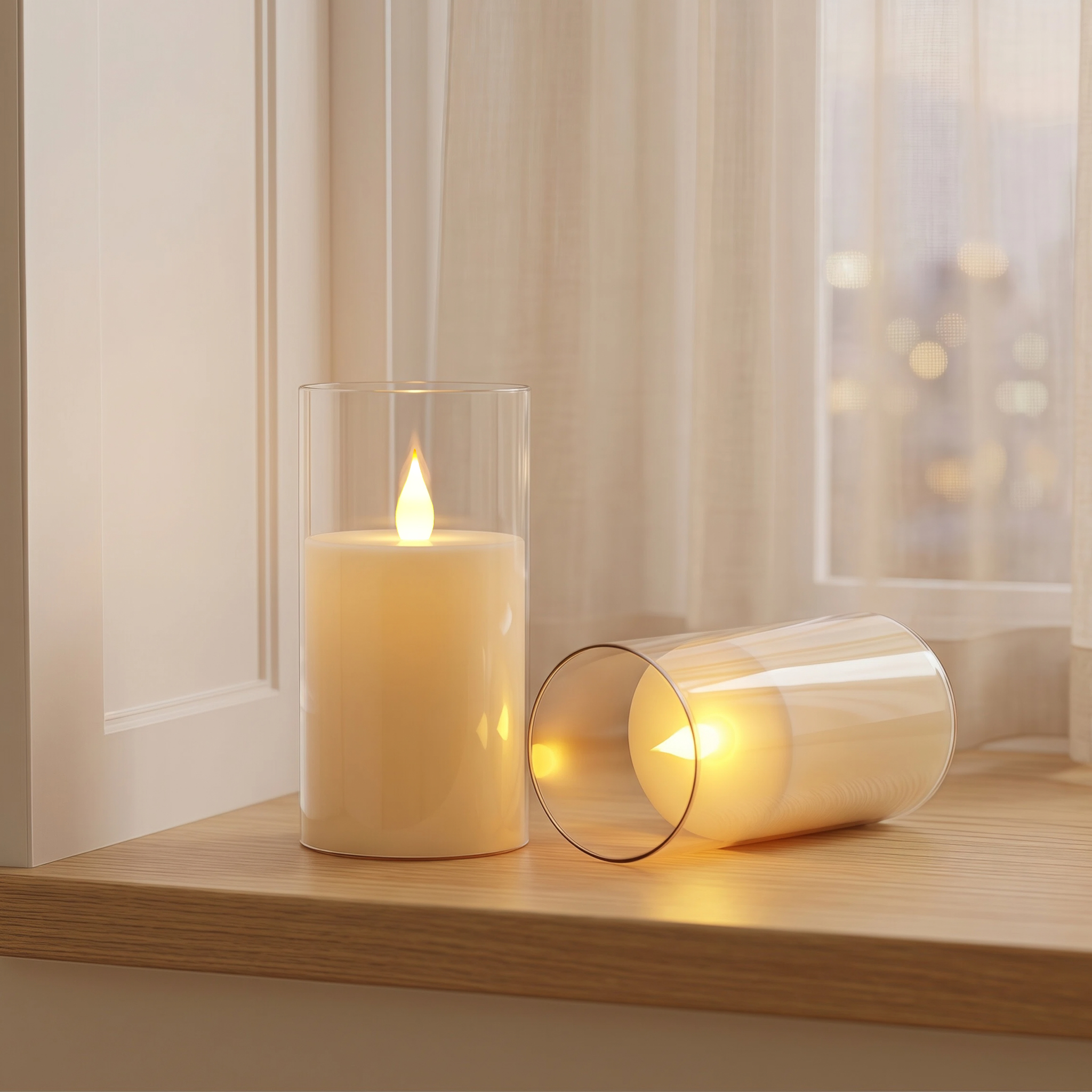 3-Piece LED Flame-Free Candle  - đánh giá và giá Holiday Candle Set