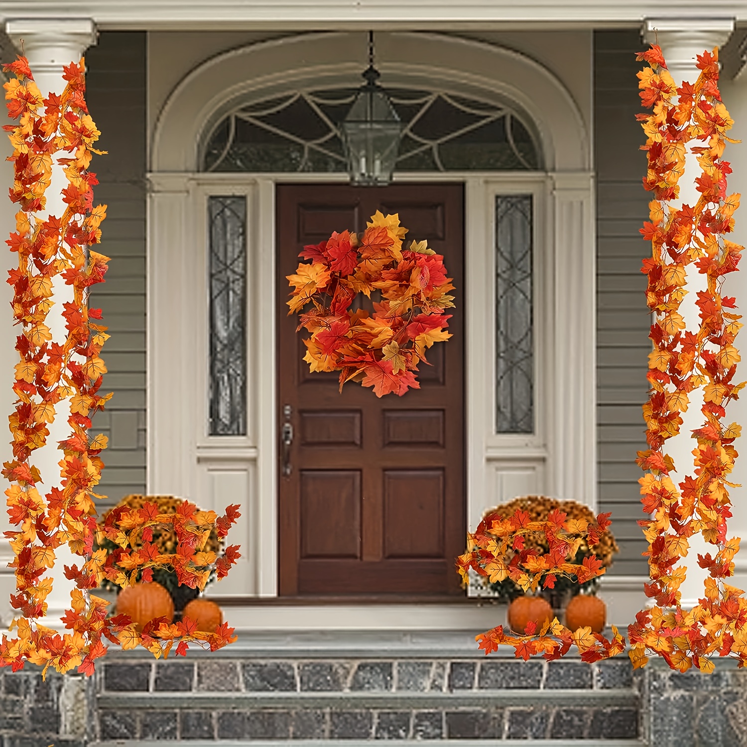 100CM Autumn Artificial Maple  - đánh giá và giá Christmas Wreath Fake