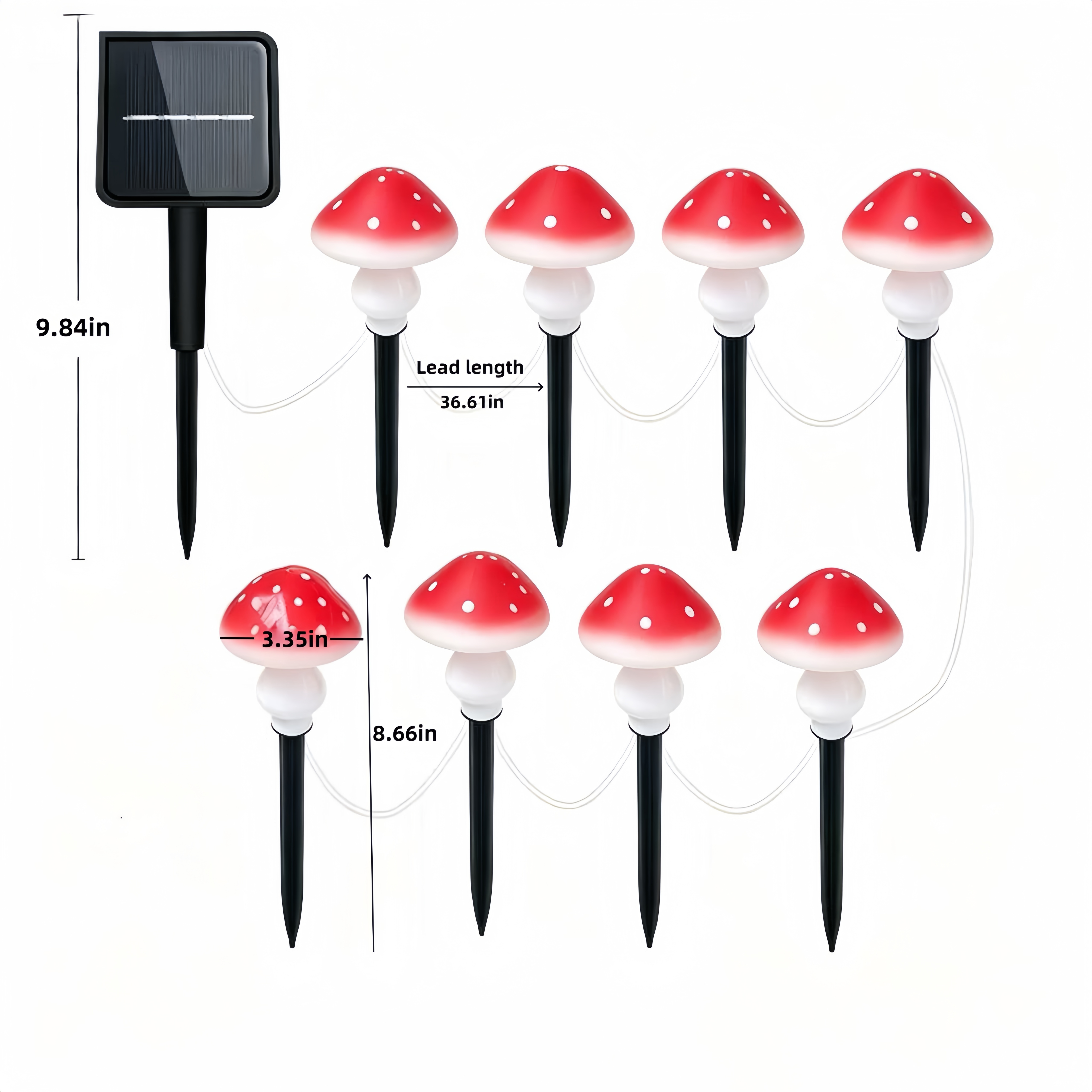 Solar Mushroom String Lights W - đánh giá và giá Christmas Lights Outdoor