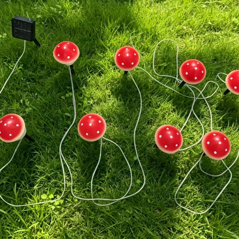 Solar Mushroom String Lights W - đánh giá và giá Christmas Lights Outdoor