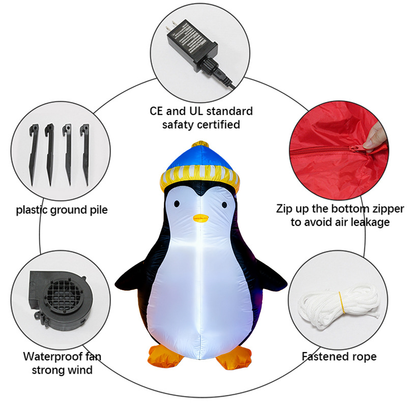 1.5M Christmas Penguin Inflata - đánh giá và giá Christmas Lights Outdoor