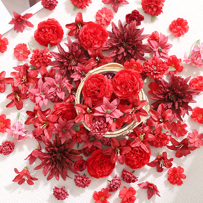 20Pcs Red Artificial Flowers H - đánh giá và giá Christmas Wreath Fake