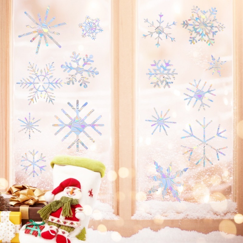 Xmas Snowflake Pattern Rainbow - đánh giá và giá Snowflake Window Decal