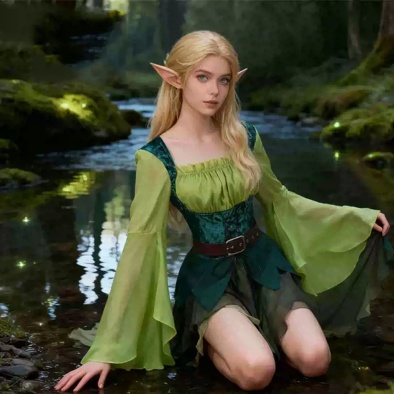 Women's Elf Medieval Green Fai - đánh giá và giá Elf Costume Christmas