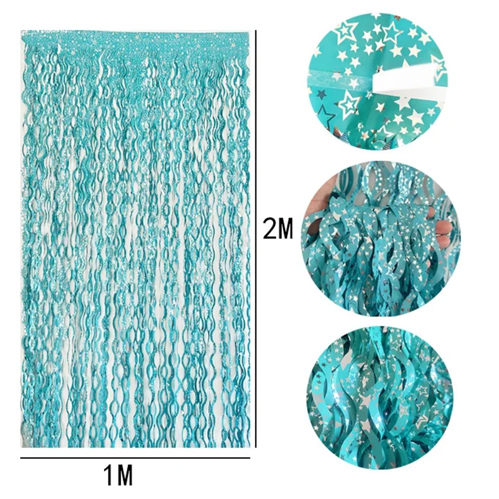 2Packs Teal Blue Pink Foil Cur - đánh giá và giá Tinsel Garland Decoration
