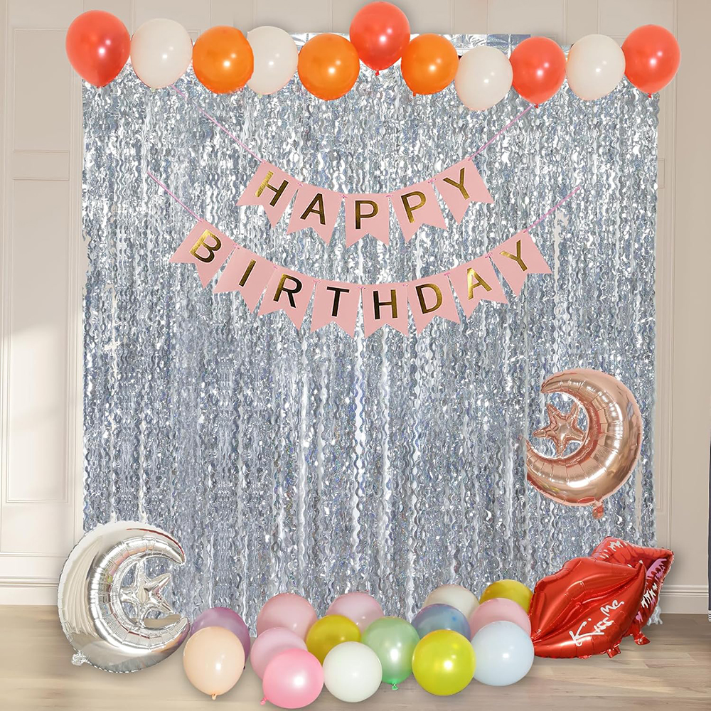 2Packs Teal Blue Pink Foil Cur - đánh giá và giá Tinsel Garland Decoration